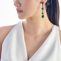 Emerald Dusk & Dawn Morse Code Earrings