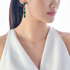 Emerald Dusk & Dawn Morse Code Earrings