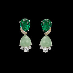 Emerald Jade Pearl Berry Earrings