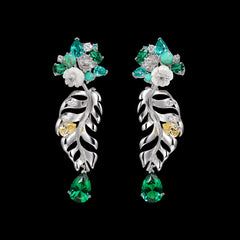 Emerald Palm Earrings