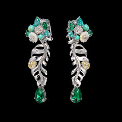 Emerald Palm Earrings