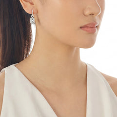 Emerald Pendant Hoop Earrings