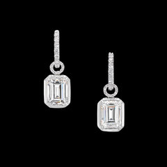 Emerald Pendant Hoop Earrings