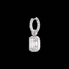 Emerald Pendant Hoop Earrings