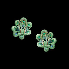 Emerald Sapphire Chanterelle Studs