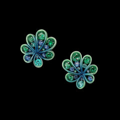 Emerald Sapphire Chanterelle Studs