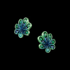 Emerald Sapphire Chanterelle Studs