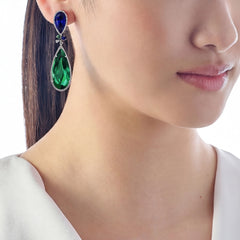 Emerald Sapphire Papillon Earrings