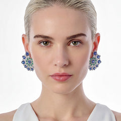 Emerald Sapphire Pinecone Earrings