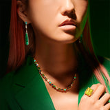 Shard Emerald Earrings, Earrings, Anabela Chan Joaillerie - Fine jewelry with laboratory grown and created gemstones hand-crafted in the United Kingdom. Anabela Chan Joaillerie is the first fine jewellery brand in the world to champion laboratory-grown and created gemstones with high jewellery design, artisanal craftsmanship and a focus on ethical and sustainable innovations.