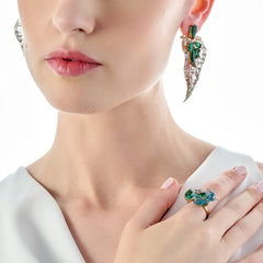 Tourmaline Spirulina Petunia Ring