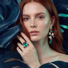 Paraiba Mermaid Ring. Lab-Grown Paraiba Tourmaline