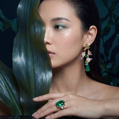 Tourmaline Mermaid Ring. Lab-Grown Tourmaline