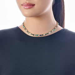 Emerald Turquoise Deco Necklace