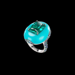 Paraiba Turquoise Pebble Ring