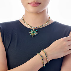 Emerald Turquoise Spectra Pendant Necklace