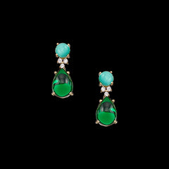 Emerald Turquoise Tutti Frutti Drops. Lab-Grown Turquoise