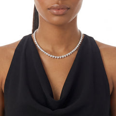 Eternity Heart Necklace. White Gold