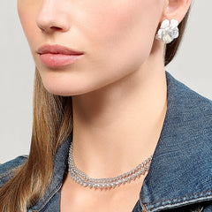 Snowflower Rose Studs
