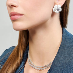 Eternity Heart Necklace. White Gold