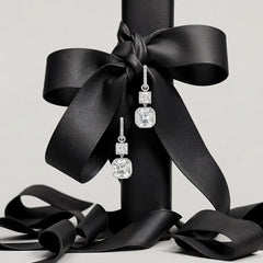 Asscher Pendant Hoop Earrings