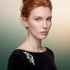 Posie Emerald Brooch. Lab-Grown Emerald