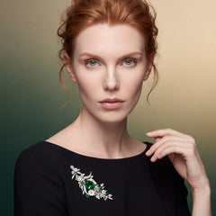 Posie Emerald Brooch. Lab-Grown Emerald