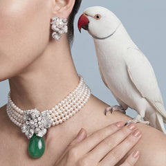 Jade Pearl Bloomingdale Choker. Natural Burmese Jade