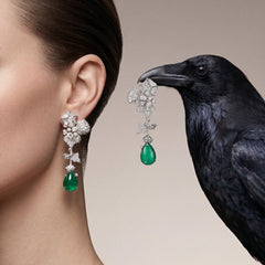 Orchid Emerald Earrings. Lab-Grown Emerald