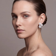Orchid Emerald Earrings. Lab-Grown Emerald