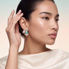 Orchid Turquoise Earrings. Lab-Grown Turquoise