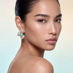 Orchid Turquoise Earrings. Lab-Grown Turquoise