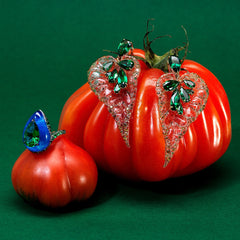 Emerald Beetroot Begonia Earrings