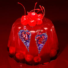 Ruby Blue Spirulina Begonia Earrings