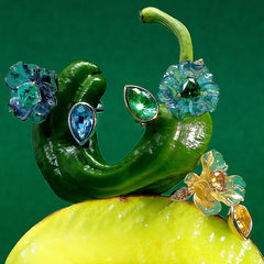 Yellow Sapphire Spinach Petunia Ring
