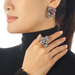 Mini Black Diamond Bloomingdale Ring