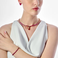 Fuchsia Cushion Wing Studs