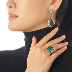 Fuchsia Emerald Earrings