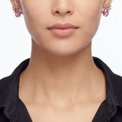Fuchsia Palm Ear Studs