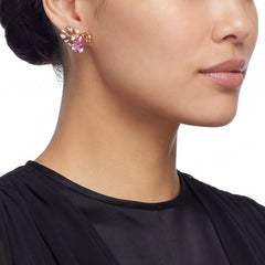 Fuchsia Palm Ear Studs