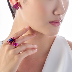 Ruby Petal Studs