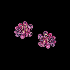 Fuchsia Violet Chanterelle Earrings