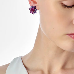 Fuchsia Violet Chanterelle Studs