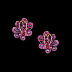 Fuchsia Violet Chanterelle Studs