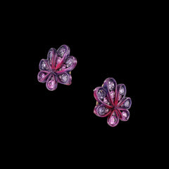 Fuchsia Violet Chanterelle Studs