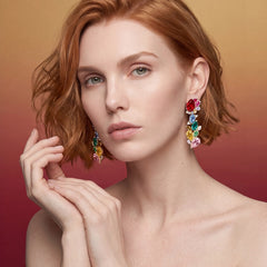 Garden Of Eden Earrings. Lab-Grown Ruby