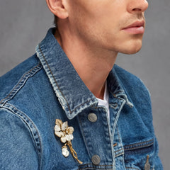 Gold Cherry Corsage Brooch