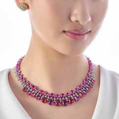 Pomegranate Tutti Frutti Necklace, Cabochon