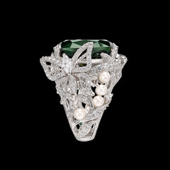 Green Tourmaline Swallowtail Ring