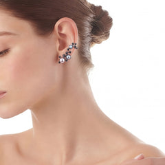 Grey Pearl Constellation Ear Cuffs